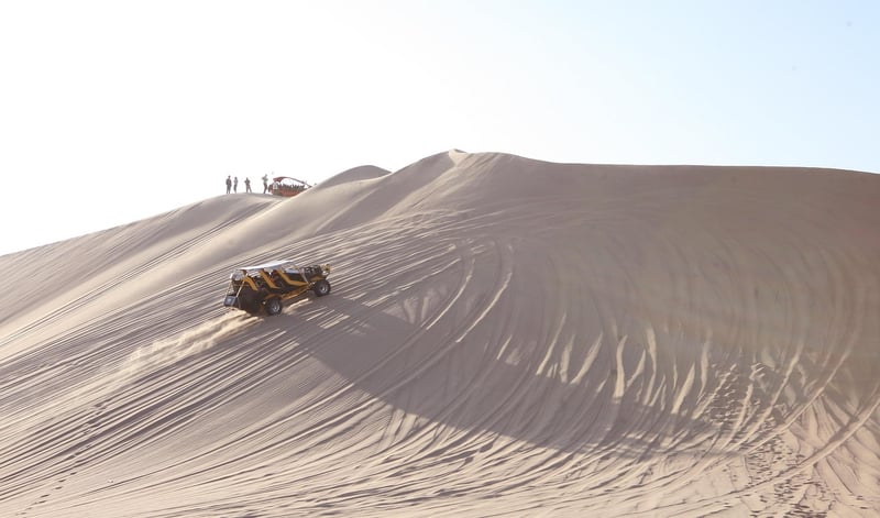 Sandboarding in the Desert